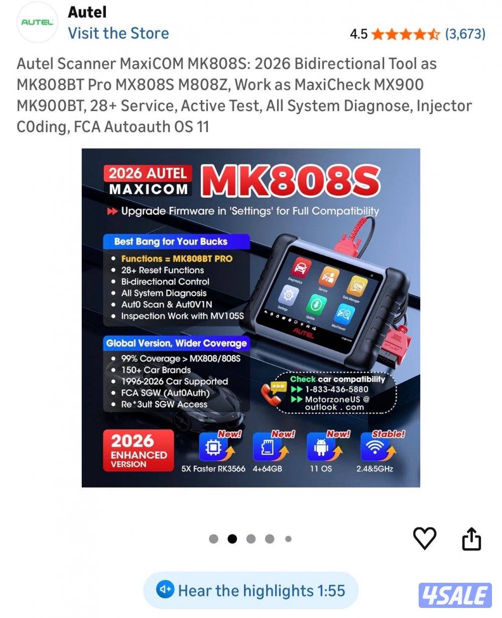MK808S جهاز فحص السيارات  شبه جديد استعمال مرتين فقط0