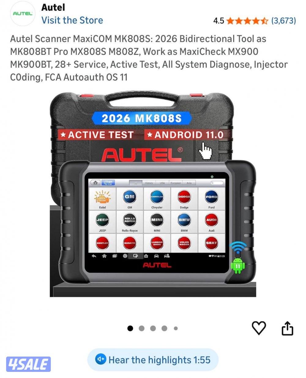 MK808S جهاز فحص السيارات  شبه جديد استعمال مرتين فقط2