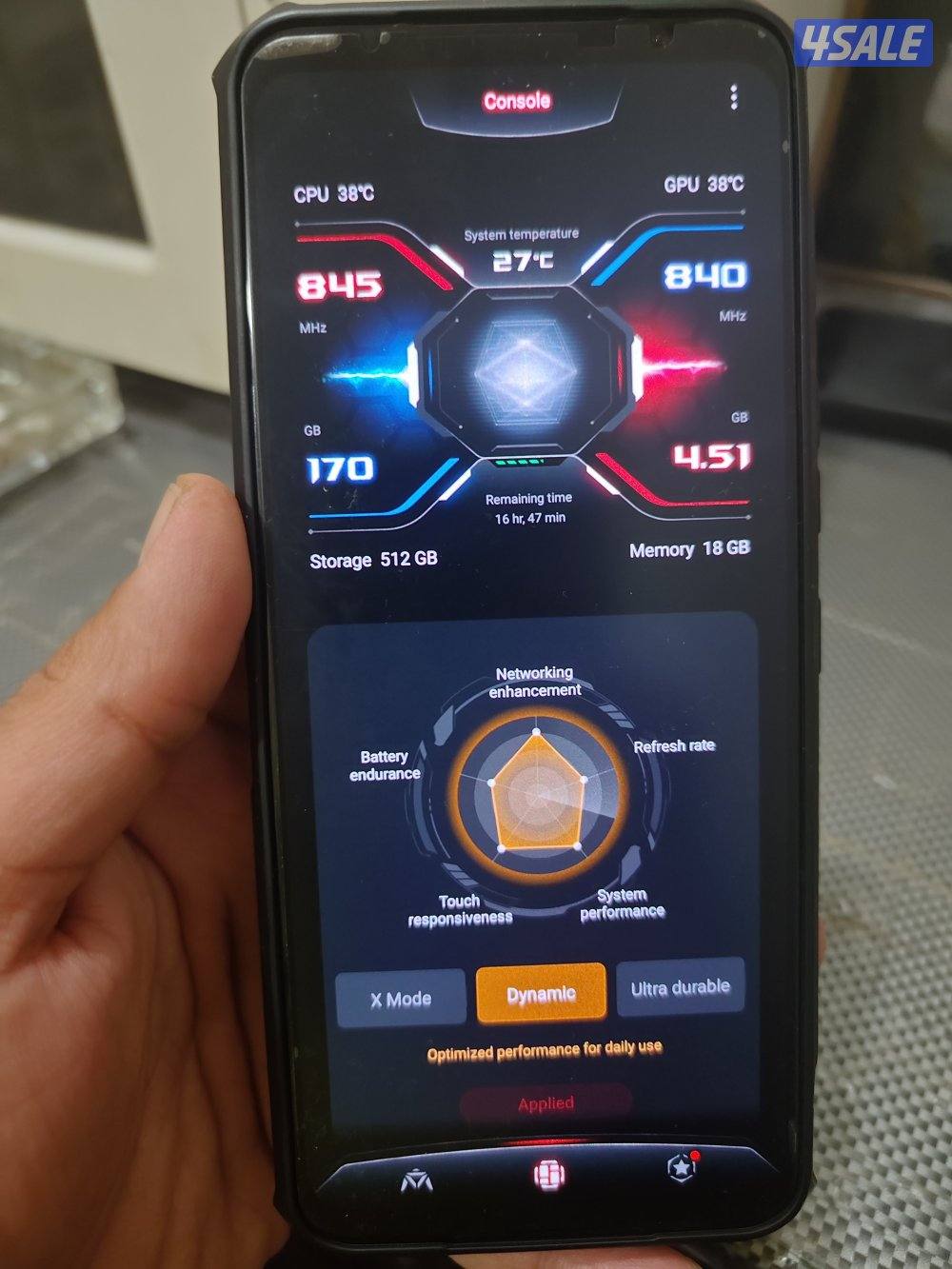 Asus rog 5s 5g gaming mobile 18gb ram 512gb8