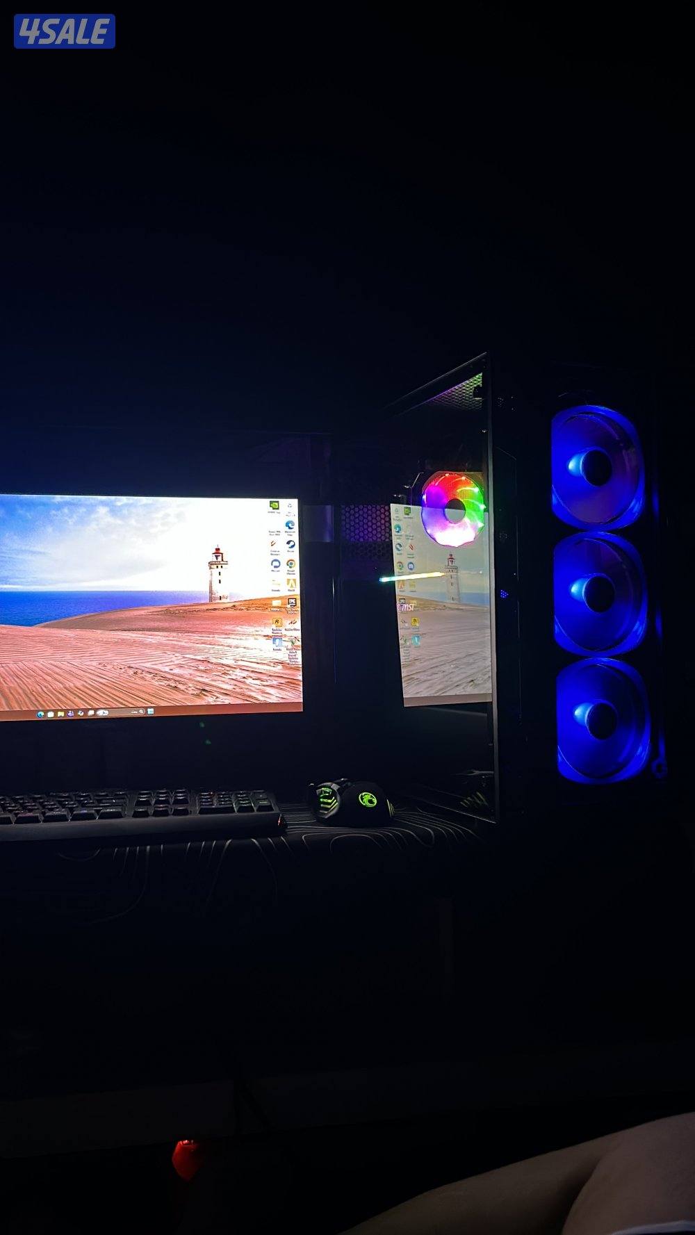 للبيع سيت اب كامل كرت 3070RTX معا شاشة و اغراضه2