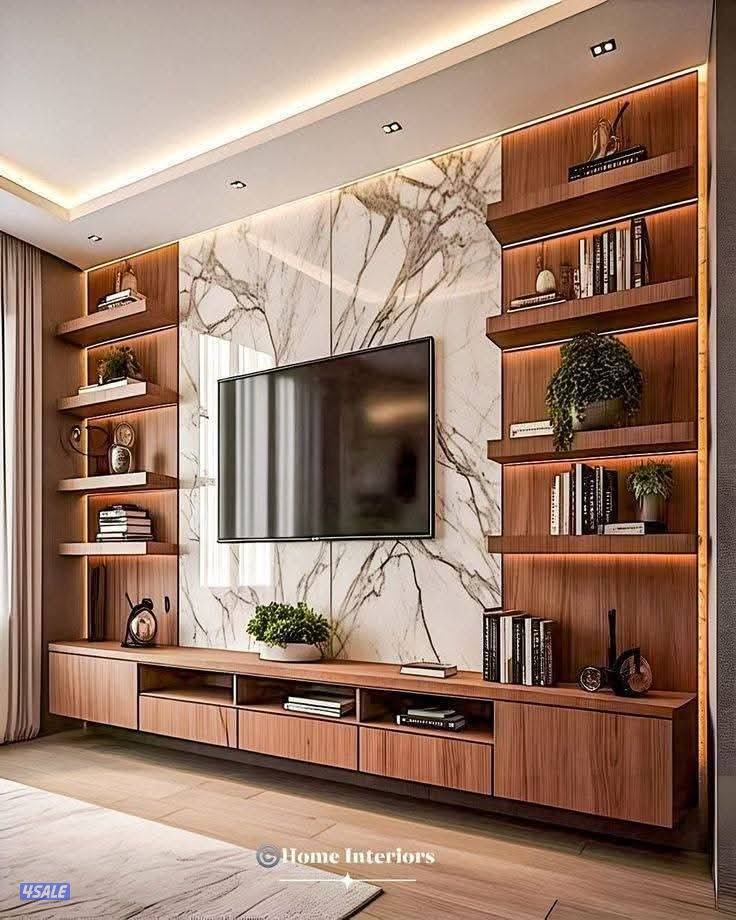 ديكورات منازل داخليه بديل الخشب بديل رخام جبسم بورد4