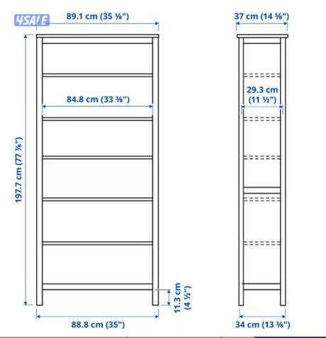 Ikea HEMNES Bookcase white stain/light brown & Bookcase, white stain1