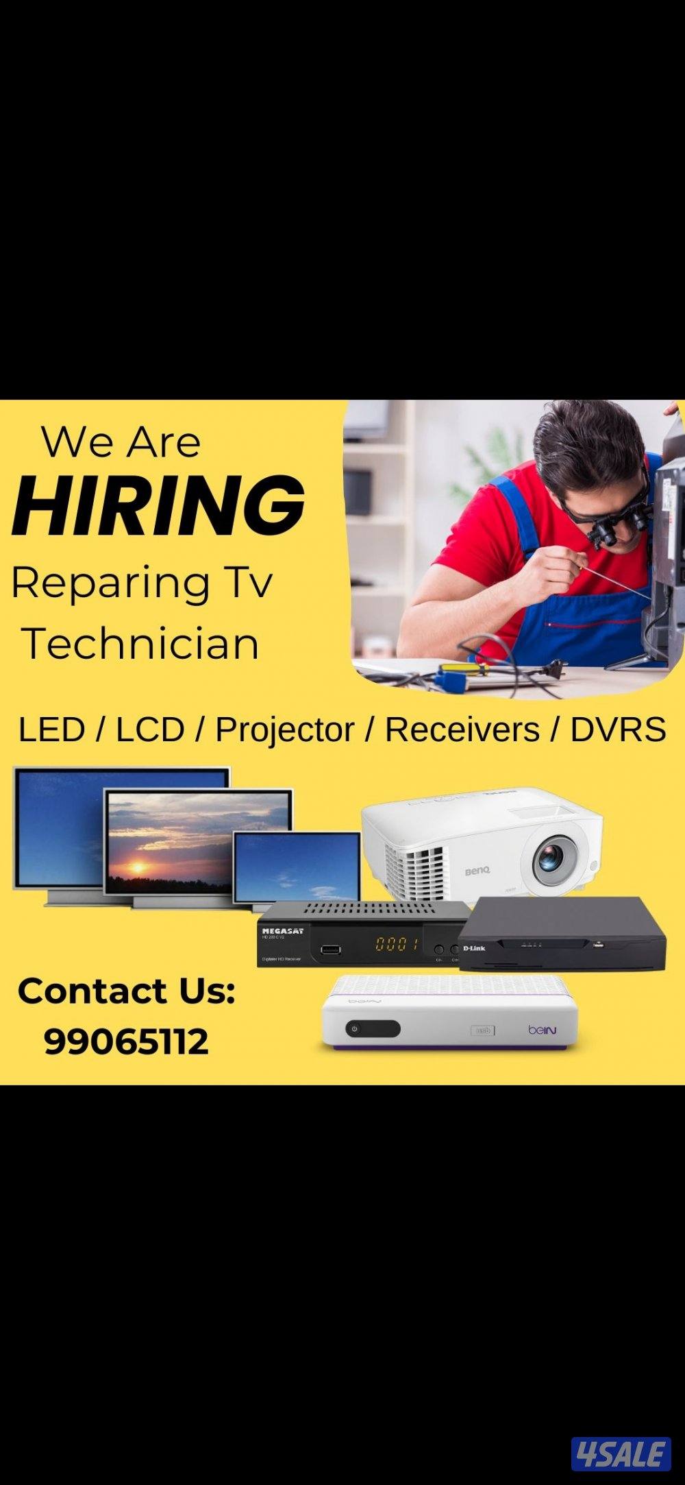 مطلوب فني تصليح شاشات لديه خبره كبيره2