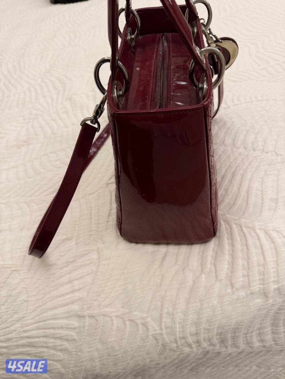 Christian Dior Medium Lady Dior Bag in Red Patent Leather1