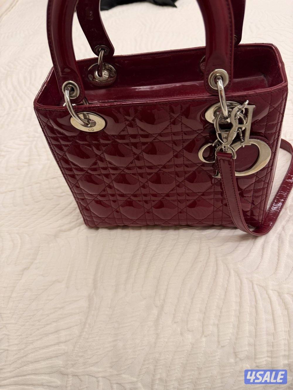 Christian Dior Medium Lady Dior Bag in Red Patent Leather2