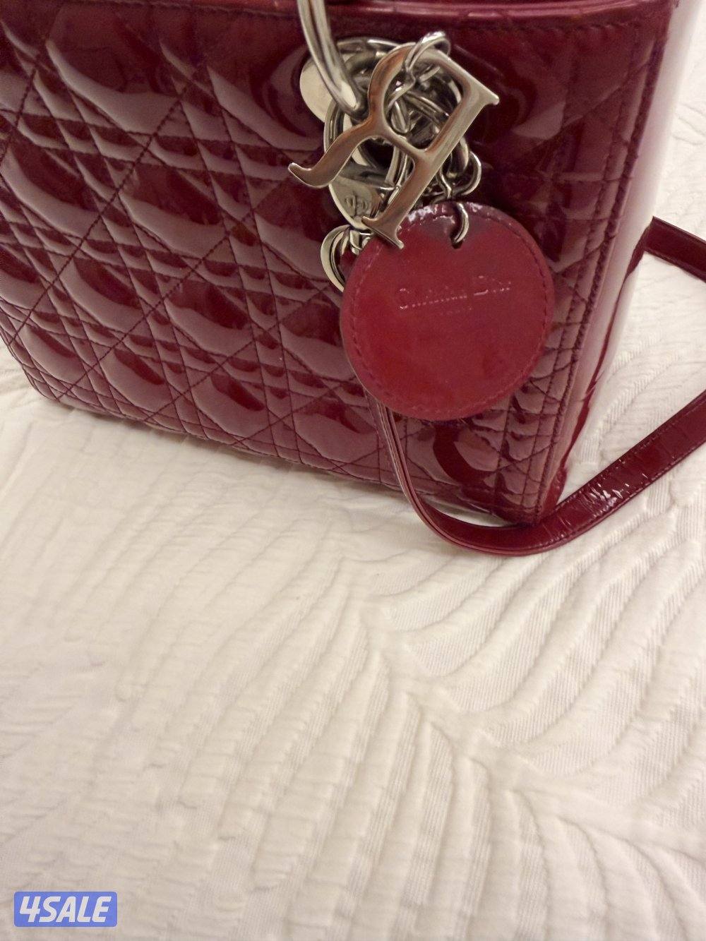 Christian Dior Medium Lady Dior Bag in Red Patent Leather3
