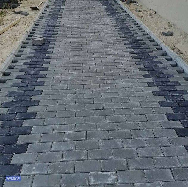 تركيب بلاط متداخل وكربستون وتنسيق الحدائق تيل صناعي جميع مناطق الكويت3