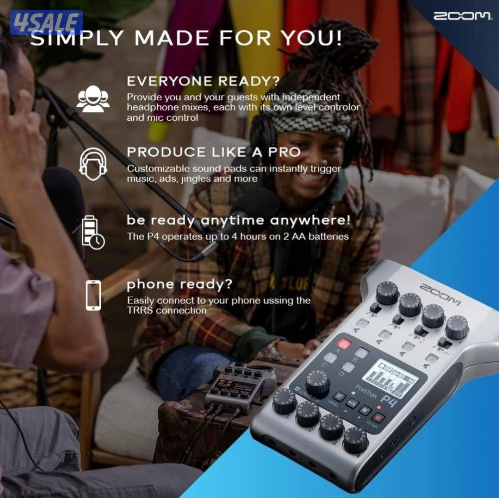 Zoom Podtrack P4 Multitrack Podcast Recorder6