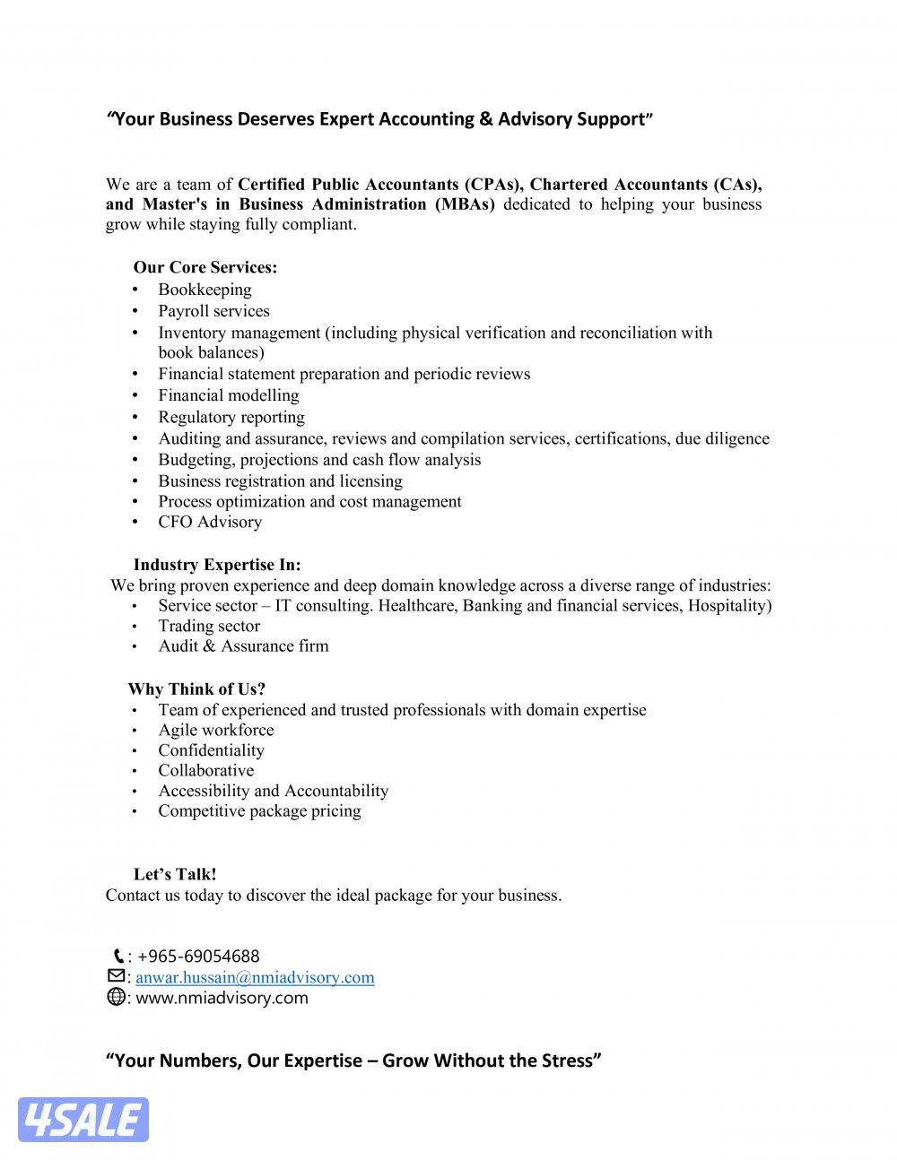 Professional Accounting Service & Packages - By CPA and CA0