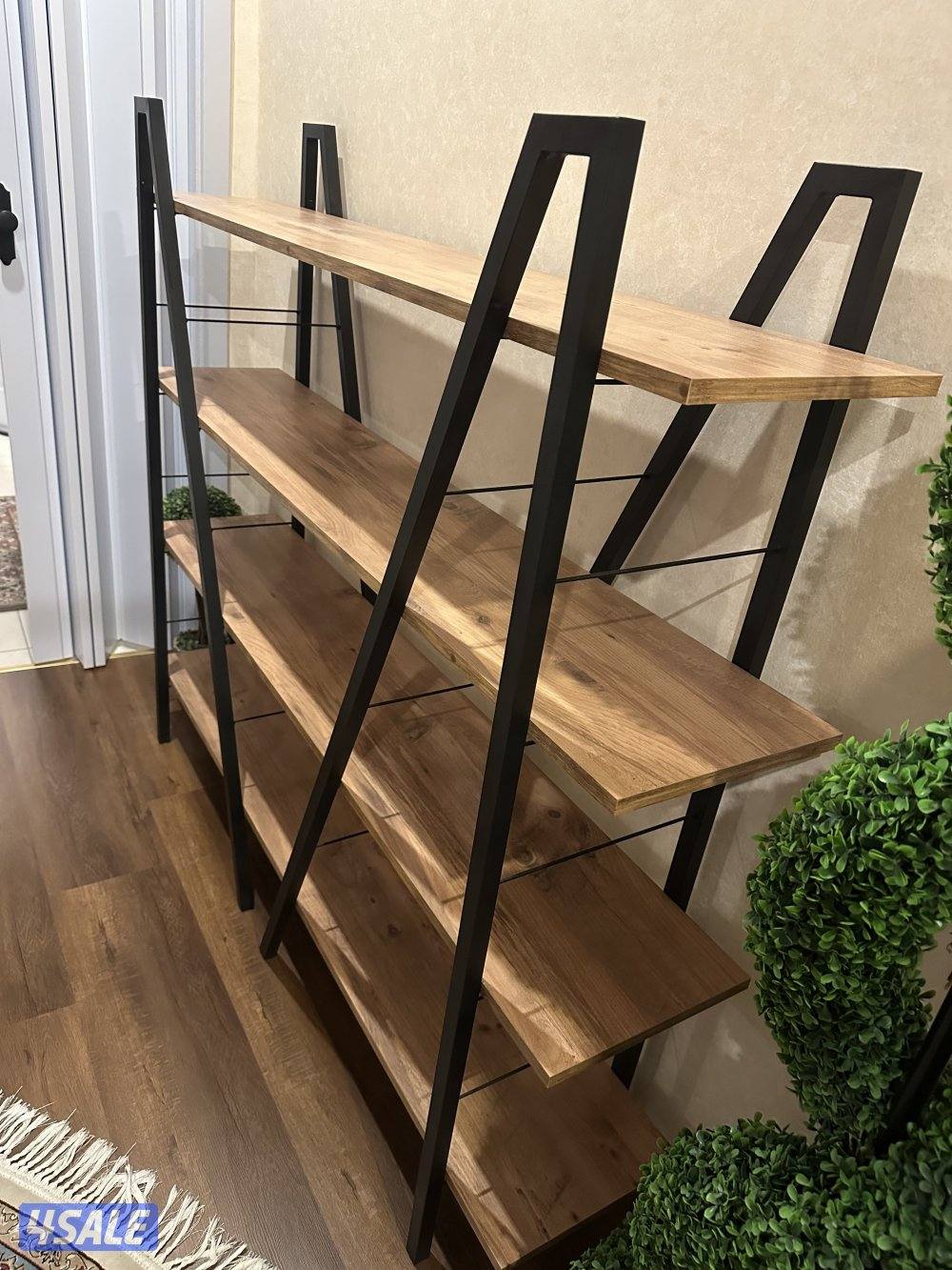 طقم مكون من 3 ستاند ارفف حديد + خشب تركي2