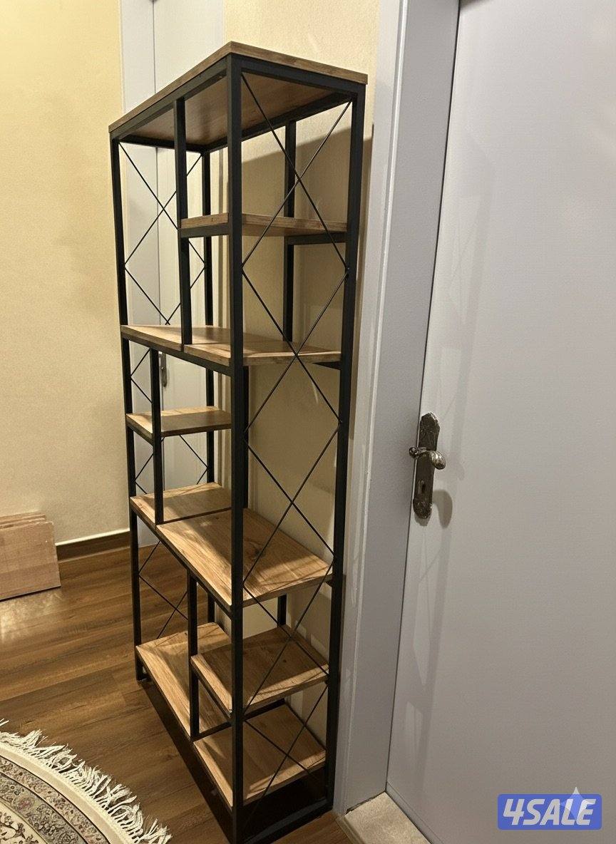 طقم مكون من 3 ستاند ارفف حديد + خشب تركي4