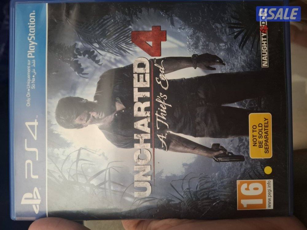 قرص لعبة انشارتد 4 للـps4 مع كامل محتويات الصندوق. (قرص ، ورقة التعليم3