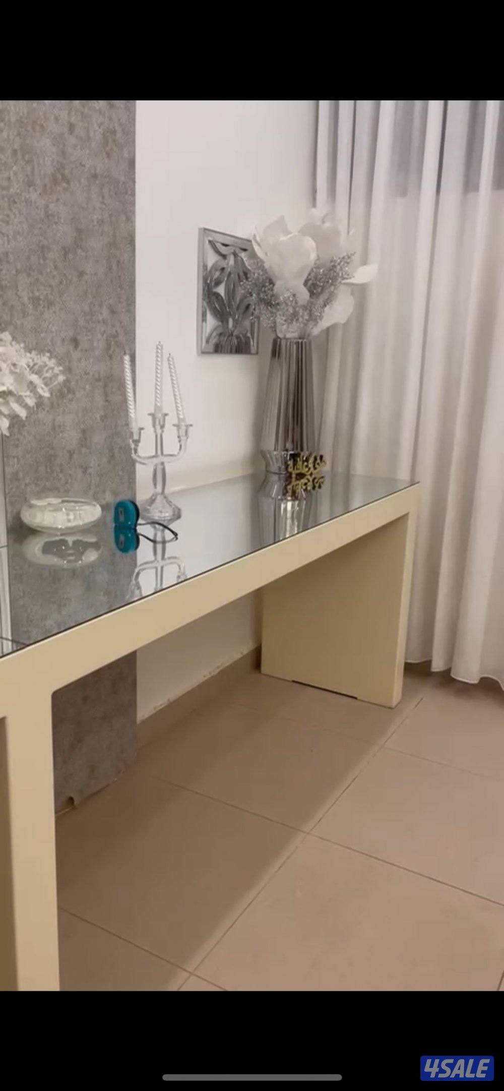 طاولة طعام مع طاولة بوفيه بيج خشبي0