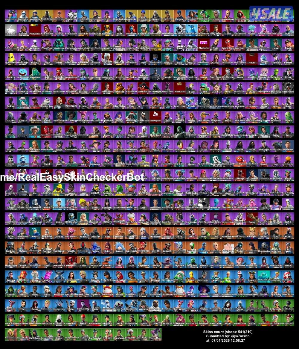 حساب فورت نايت شيطون فيه اكثر من 500 سكن و 370+ رقصه0