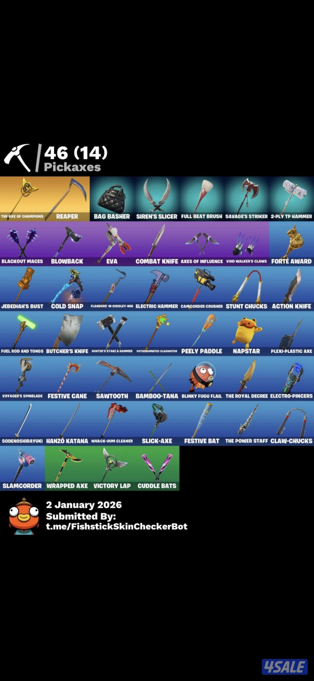 حساب فورت نايت سكلتون بنفسجي ورقصه فريش السعر ثابت 903