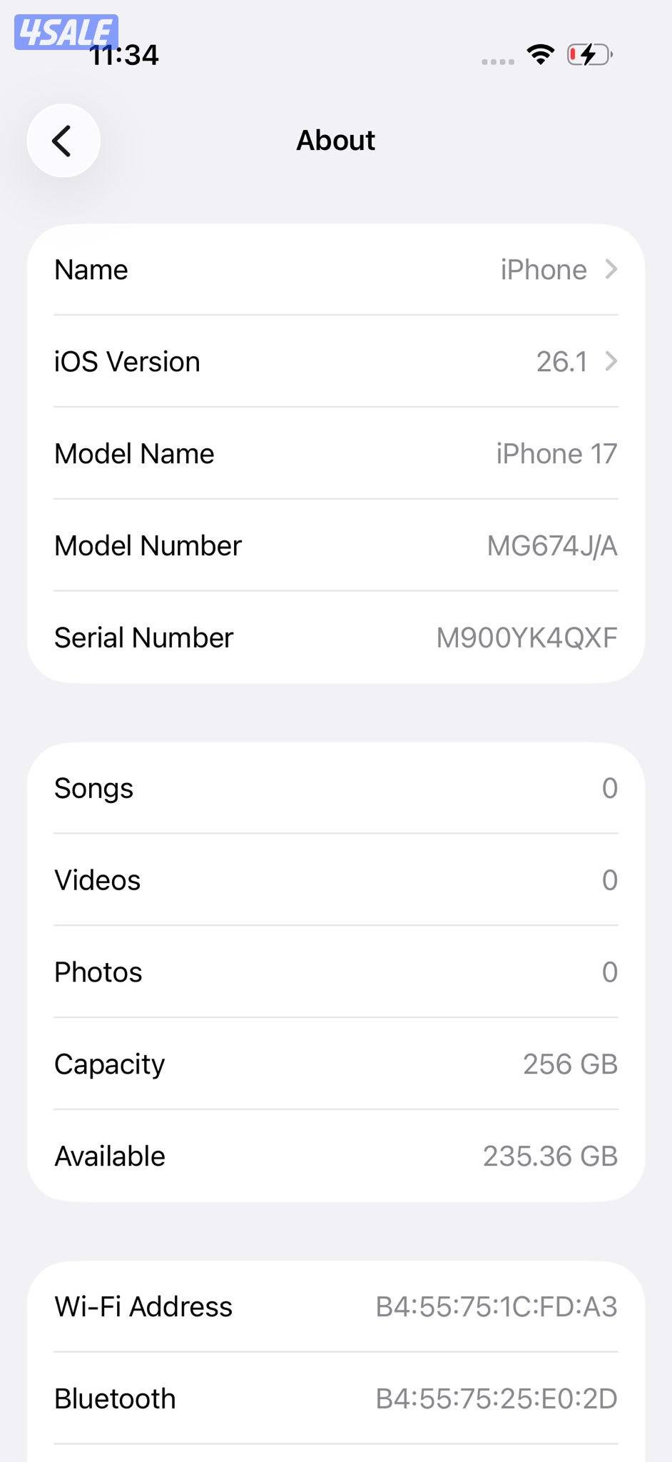 ايفون 17 أسود مستعمل كالجديد  100 % iPhone 17 256GB Black12