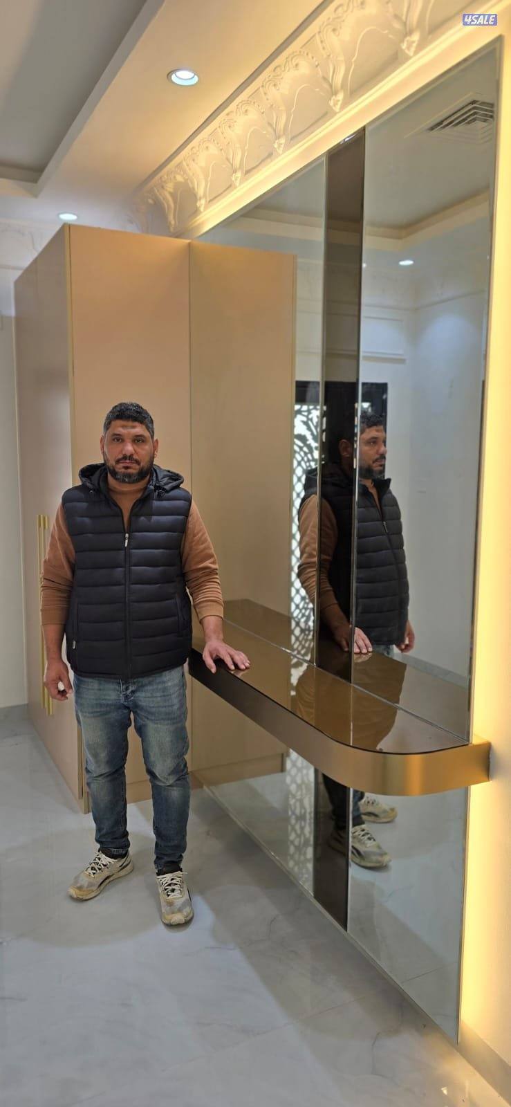 مكتبة تلفزيون بالاضاءة خشب ملامين مع كوفي كورنر بالاضاءة3