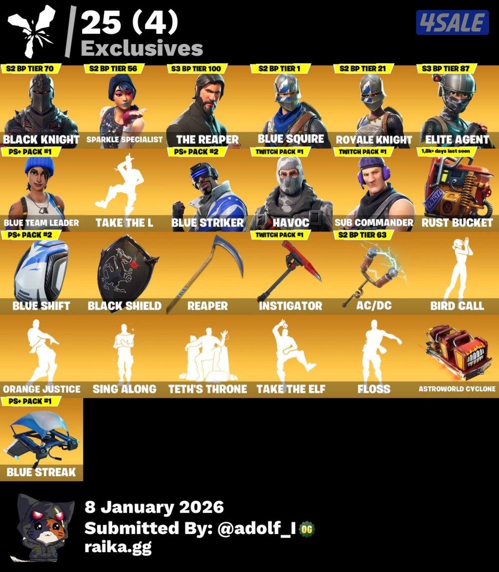 للبيع حساب فورت نايت0