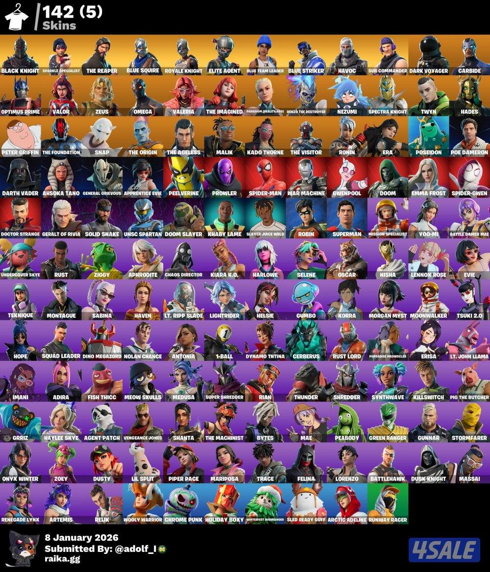 للبيع حساب فورت نايت2