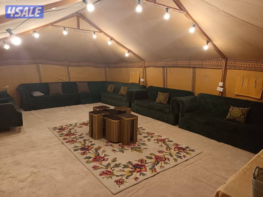 ( المخيم مكون من …
خيمه ٥/٨ قنفات
بيت شعر ٥/٩ جلسه ارضيه مع قنفات
خيمه5