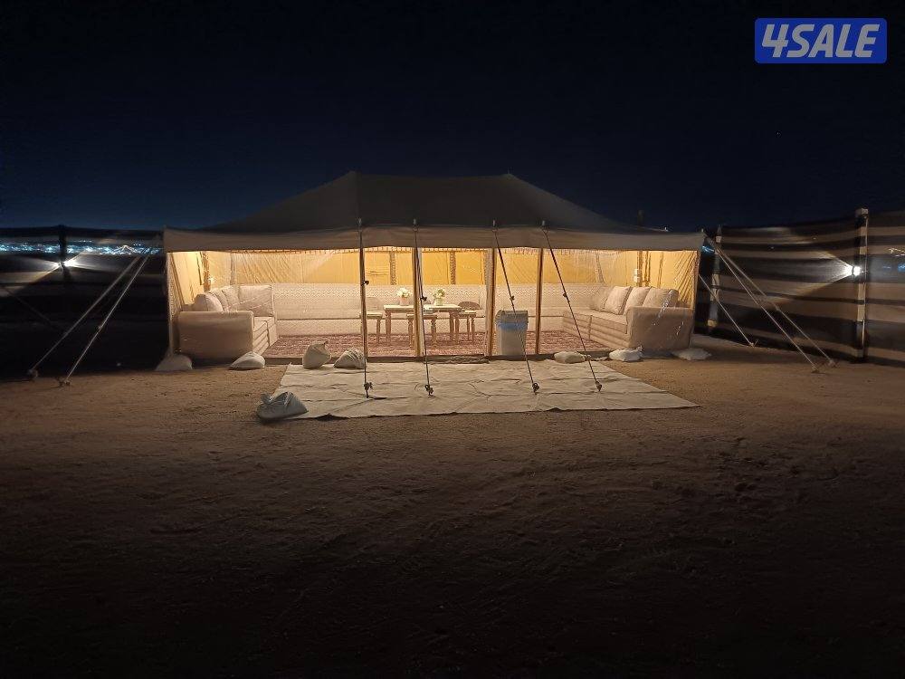 ( المخيم مكون من …
خيمه ٥/٨ قنفات
بيت شعر ٥/٩ جلسه ارضيه مع قنفات
خيمه13