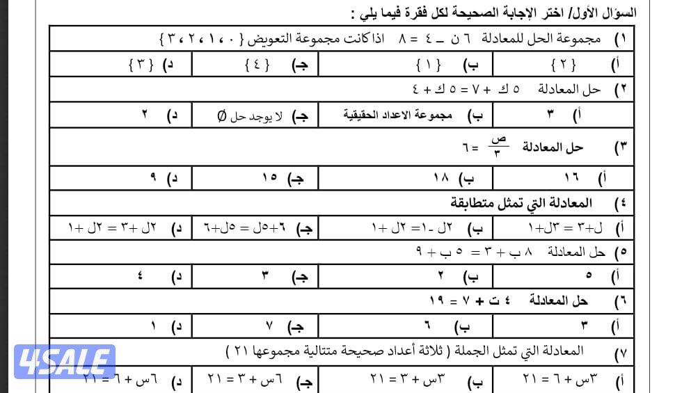 مدرس رياضيات لجميع المراحل الدراسية بسعر بسيط ومتوفر اونلاين للطالبات1