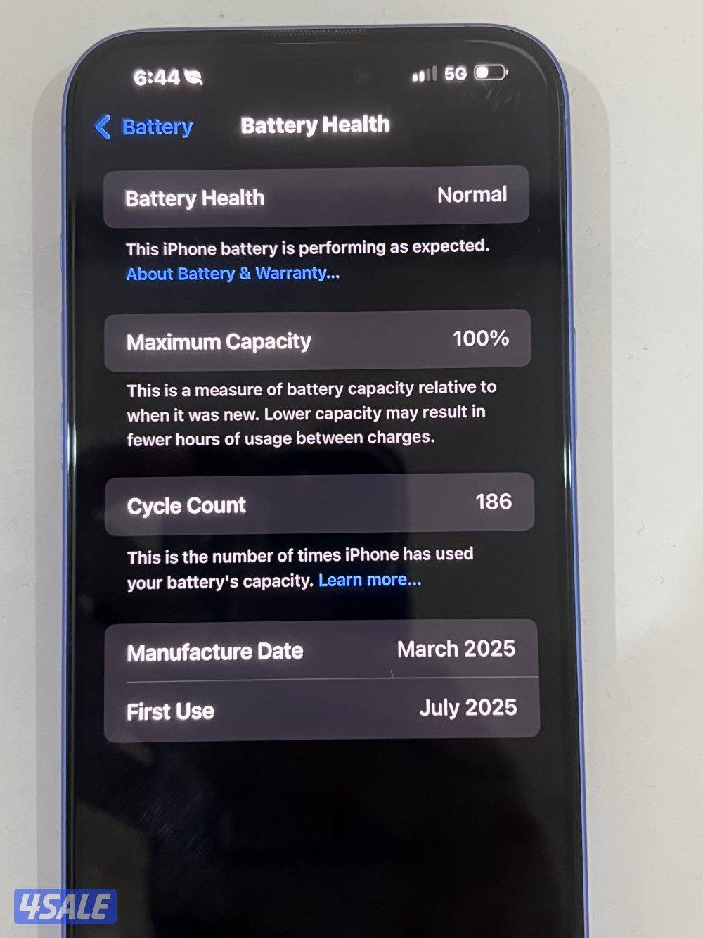 آيفون 16 بلس 256 جيجا اللون الازرق مستعمل نضيف جدا نسبه بطاريه 100%4