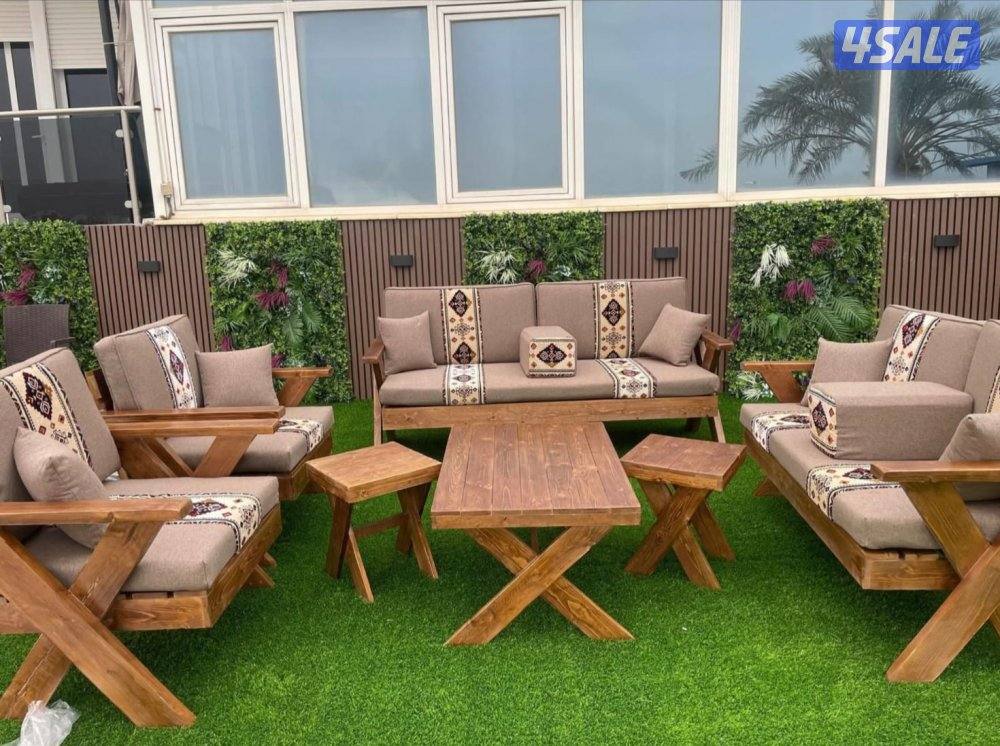 كراسي خارجية ويوجد اطقم كاملة خشب ، حديد1