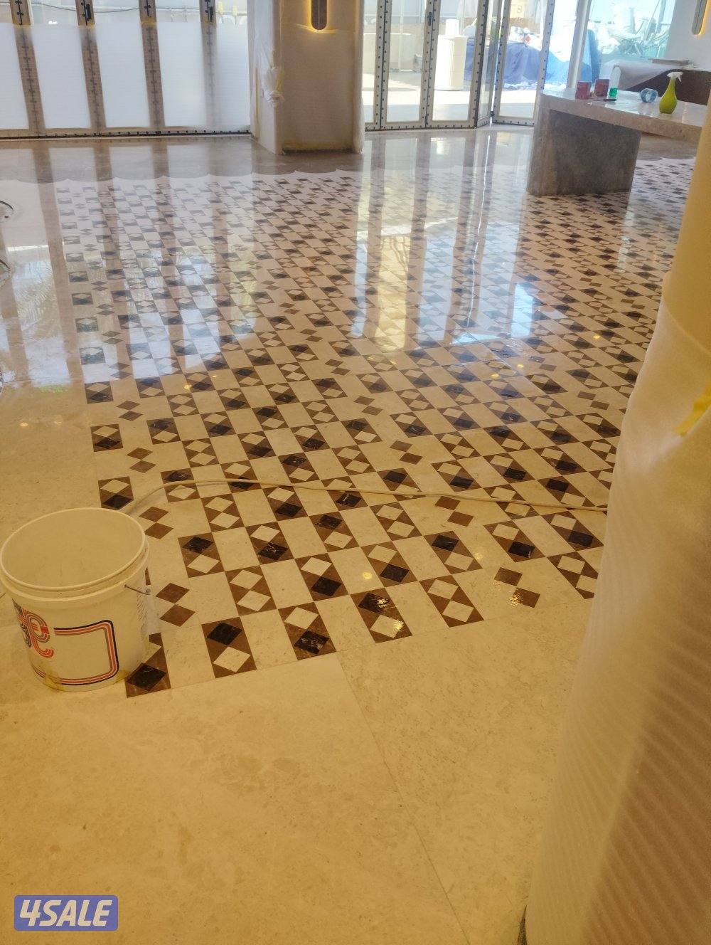 عمل المزيكا جلي وتلميع ارضيات الكاشه والرخام والموزايك  والسكريت6