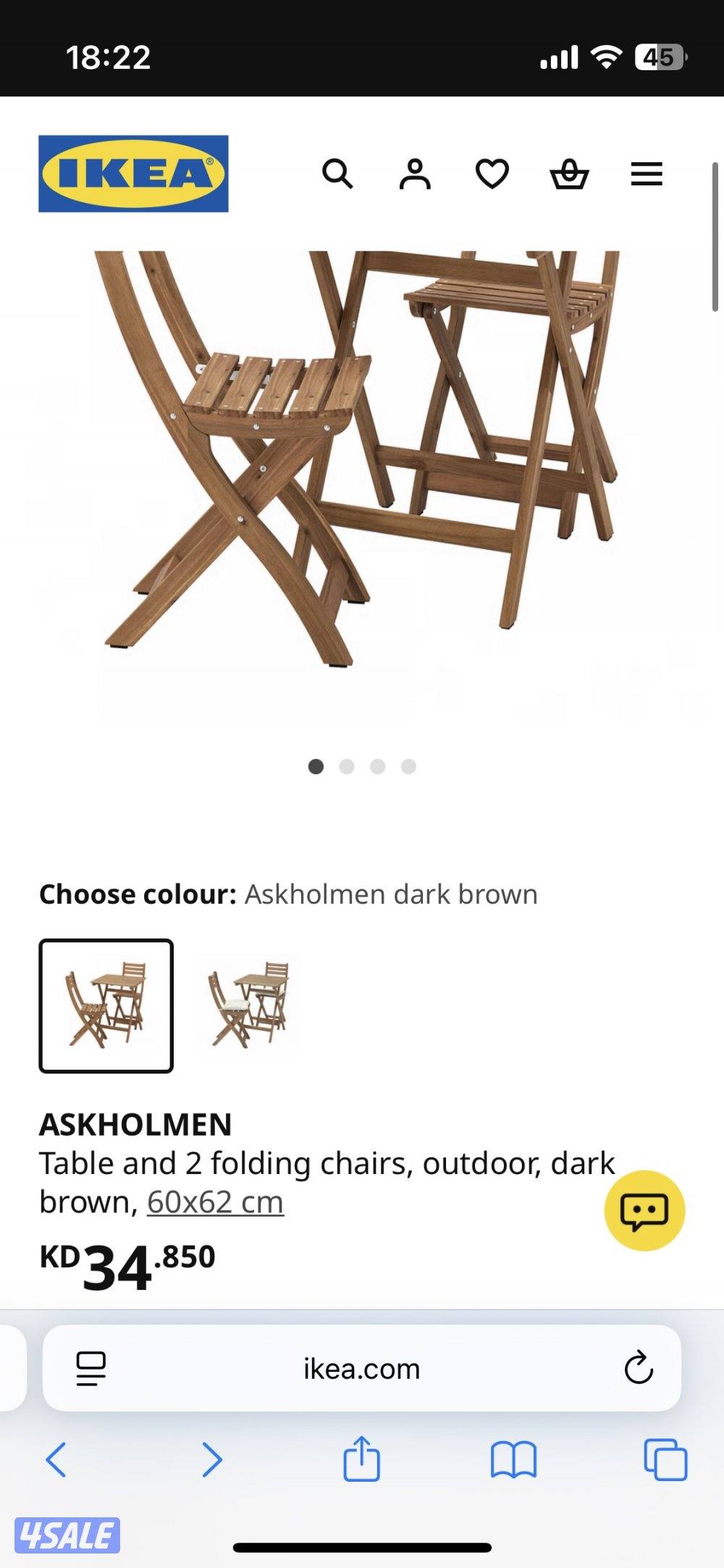 Table and 2 chairs (foldable/portable) for outdoor or indoor use.2