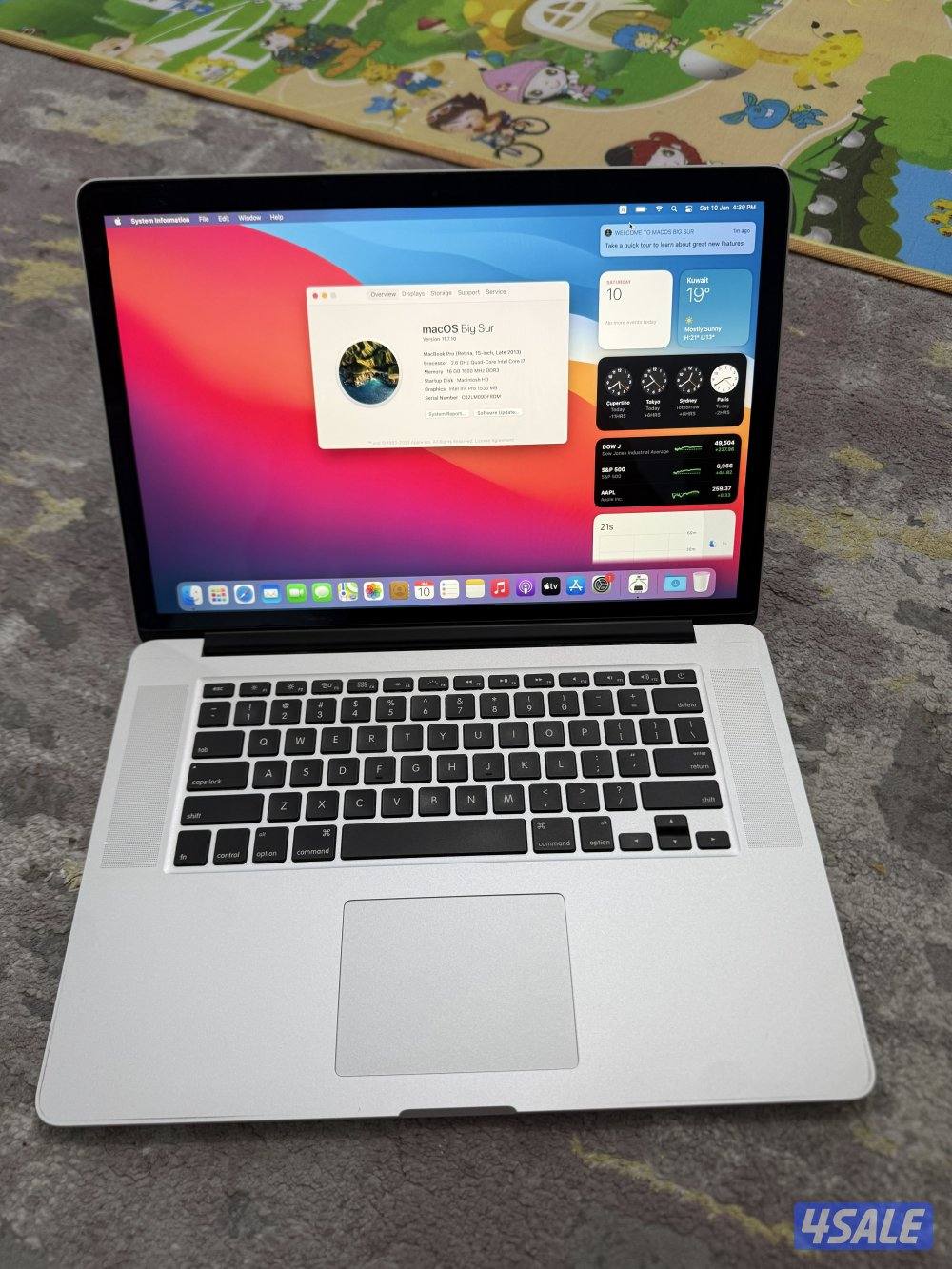 ماك بوك برو ١٥.٤ انش core i7 16gb ram 128gb ssd Retina display0