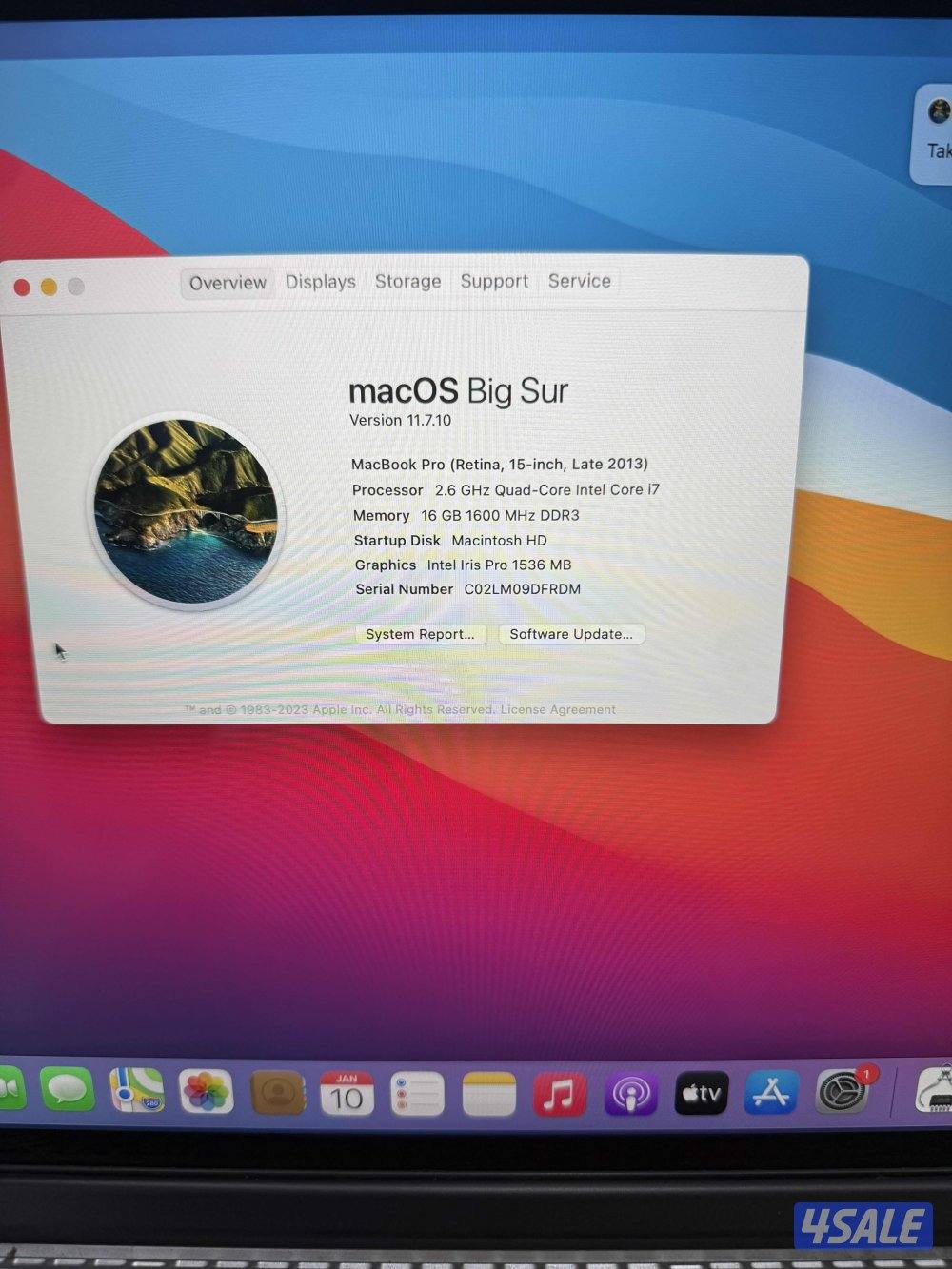 ماك بوك برو ١٥.٤ انش core i7 16gb ram 128gb ssd Retina display1