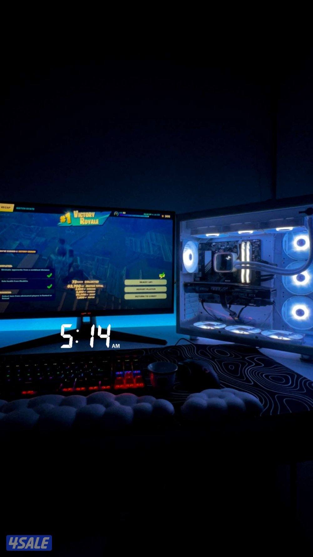 للبيع بي سي كرت 3060 معالج R57600 مذربورد B650Mkتبريد مائي3