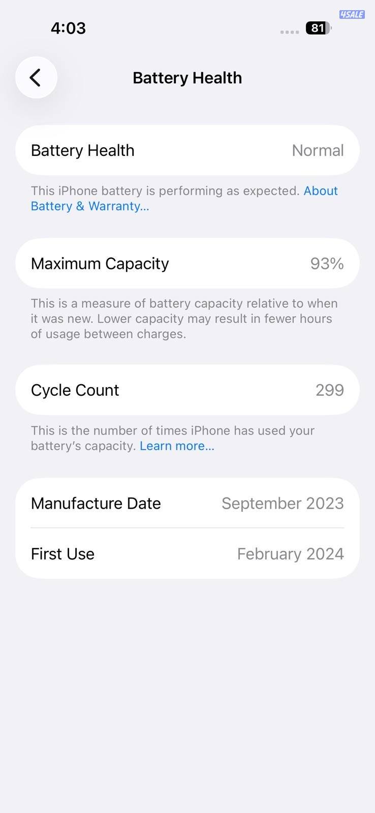 (only  iPhone 15) 512GB | 93% Battery | Like New |7