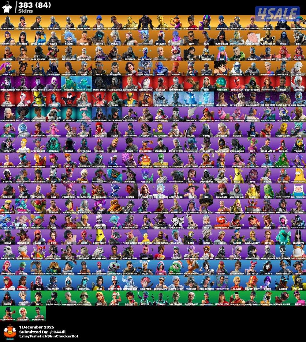 حساب فورت للبيع شيطون وترفس سكوت 300+ سكن (( ماينربط سوني ))0