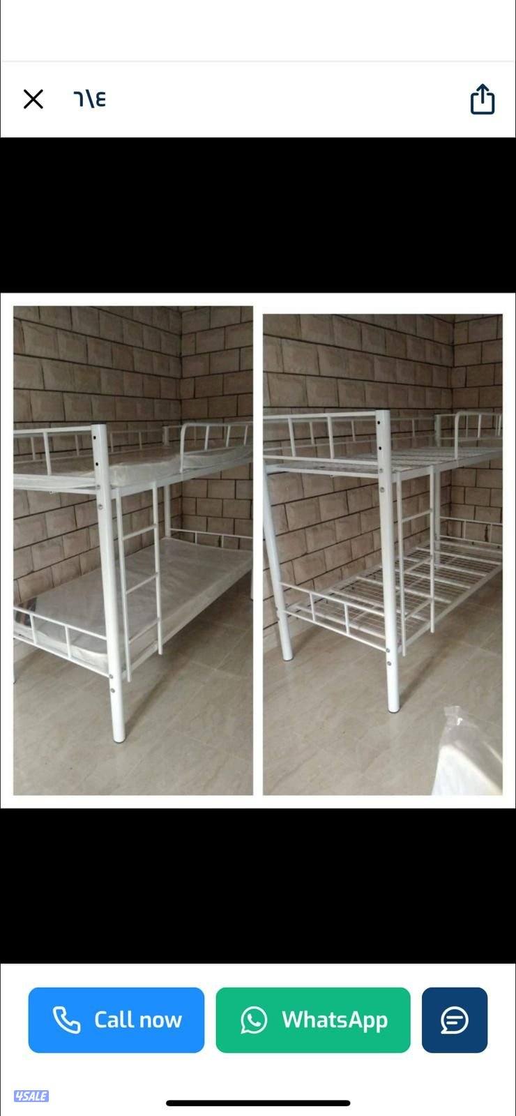 سرير حديد ومرتبه طبيه وبطانيه ومخده والملايات3