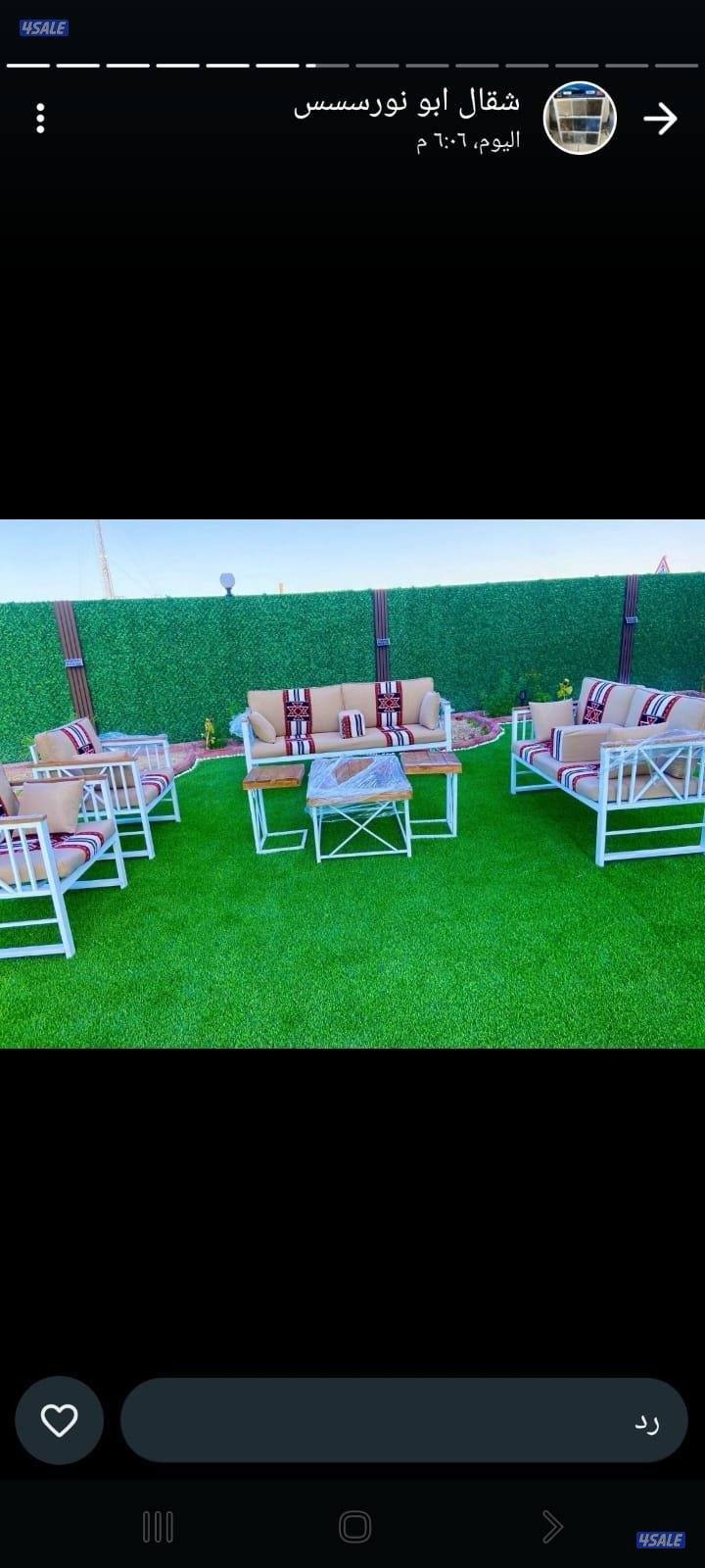 سجاد تركي قص بلمتر حفر يدوي مساند ضهر بلاستك ثيل صناعي وجميع اثاث تنجي6