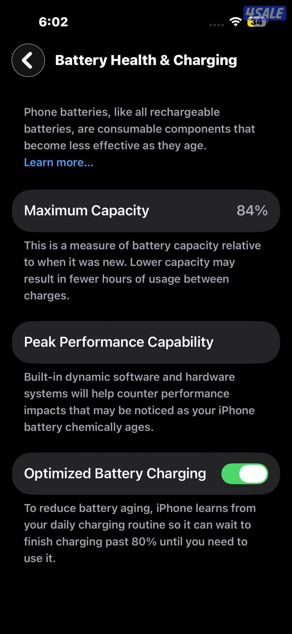 iPhone 14 pro 128gb battery 842