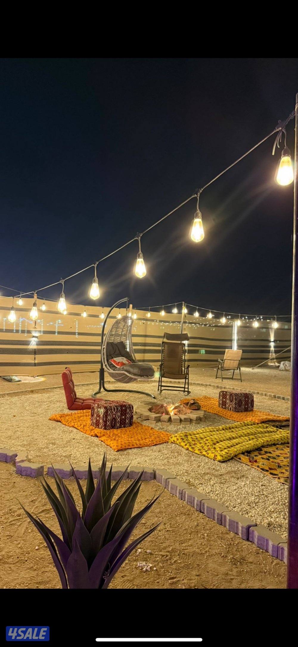 مخيم ريدوس - قعدة تحت العريش جلسة أرضية مع موقد نار 🔥 ومرجيحة13