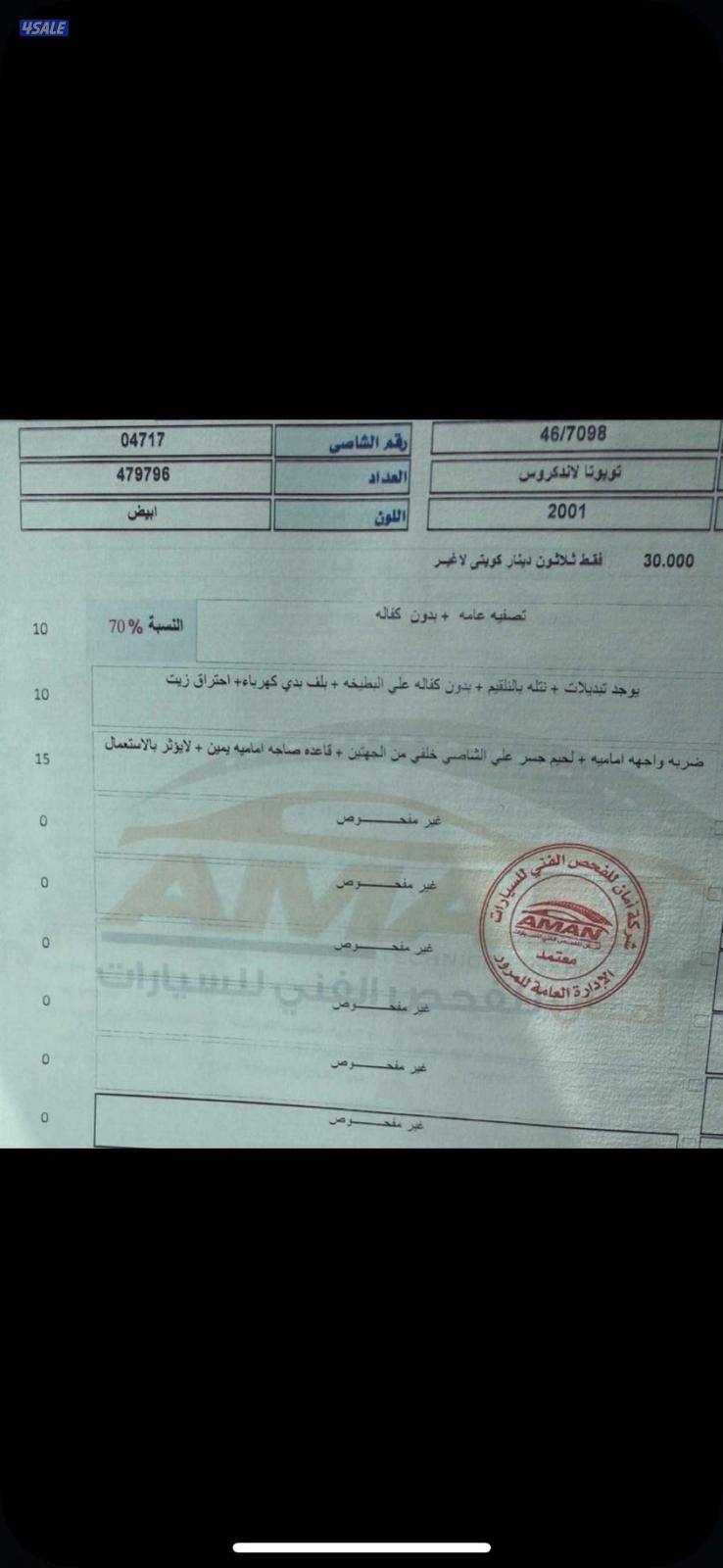 للبيع لاند 2001 GXR وارد الساير10