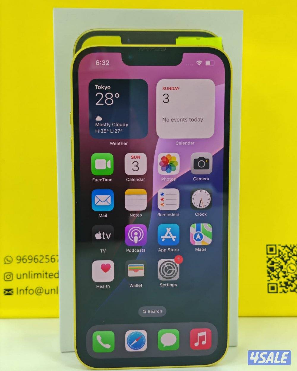 ايفون 14 – 256 جيجا – أصفر – نسبة البطارية 83% iPhone 14 256GB Yellow8