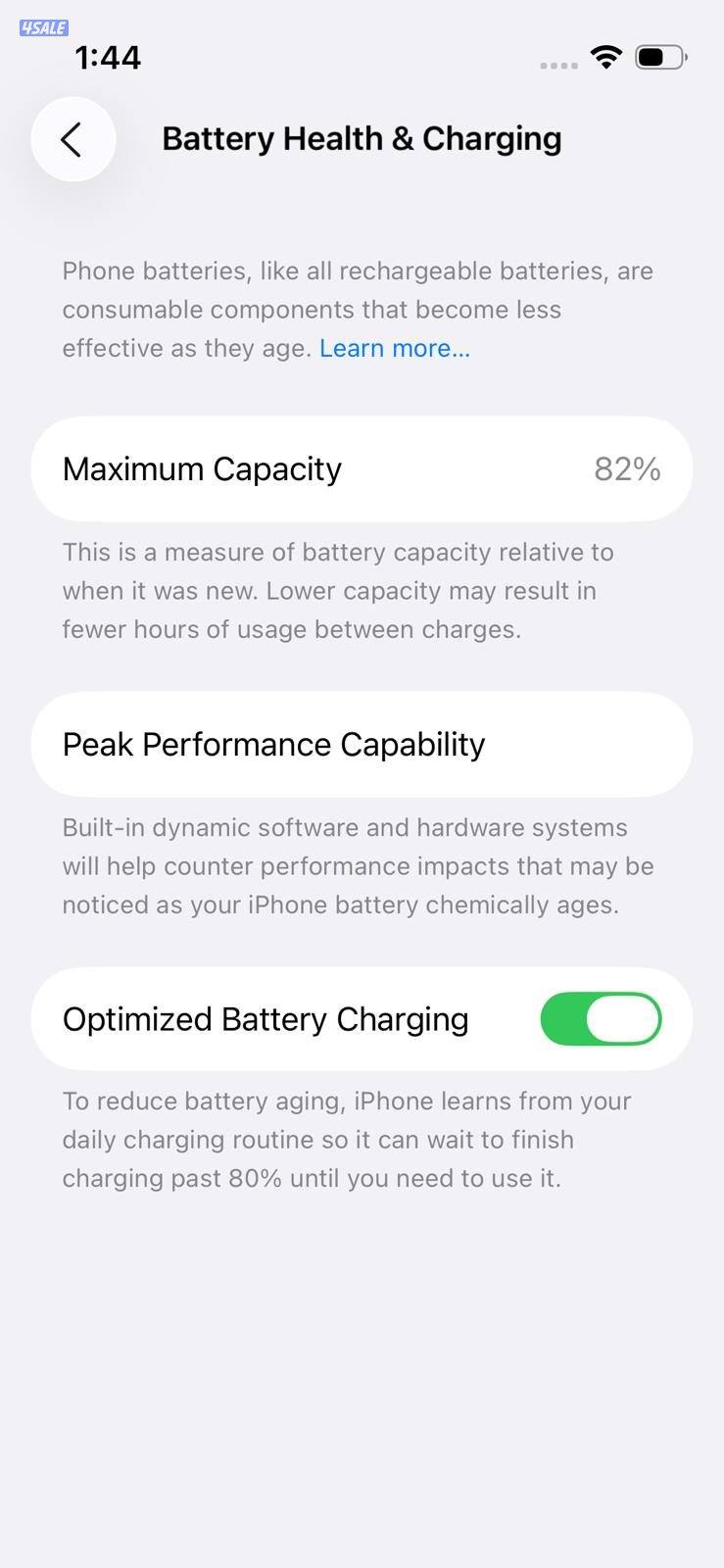 ايفون 13 ميني – 256 جيجا – أخضر – نسبة البطارية 83% iPhone 13 Mini 2561