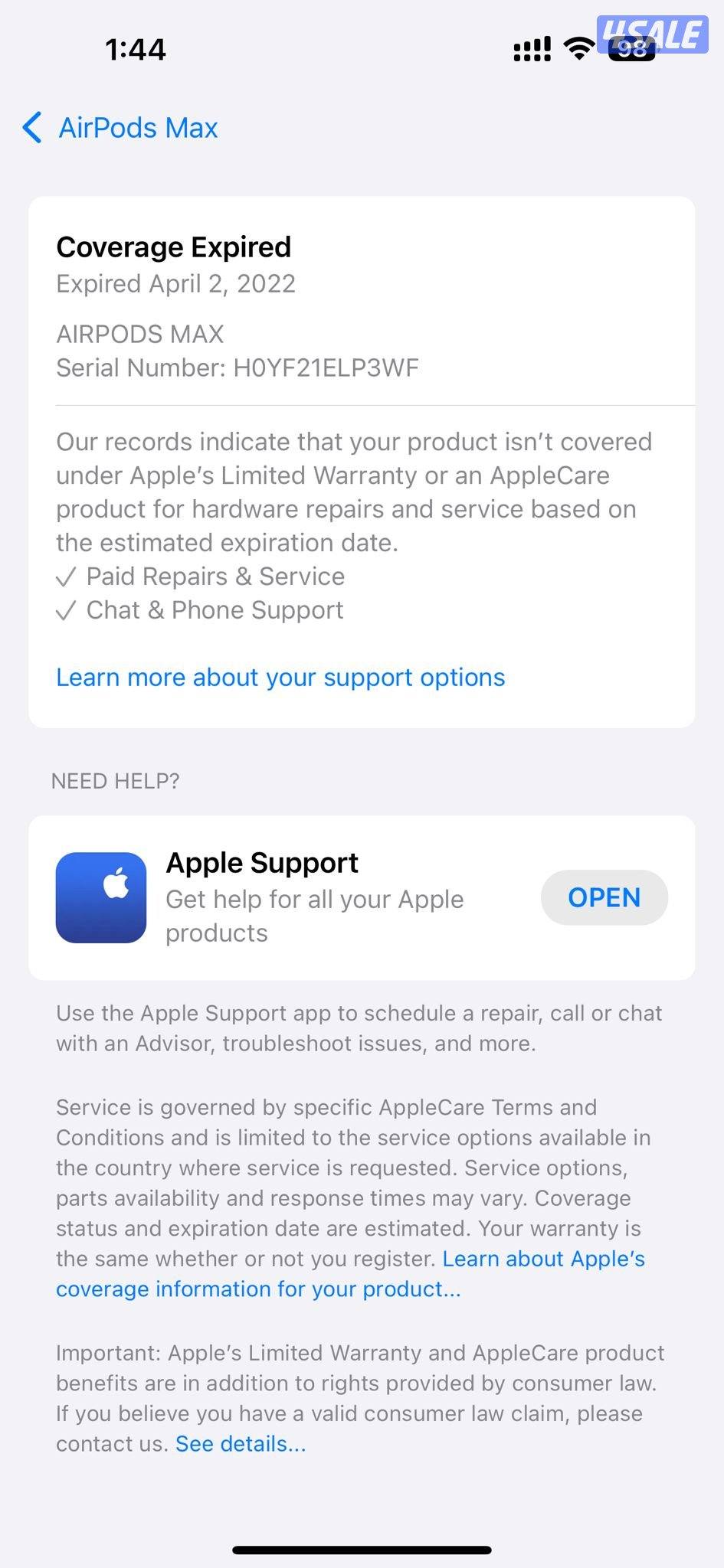 سماعة أبل إيربودز ماكس وردي Apple AirPods Max Pink MGYM3AM/A14