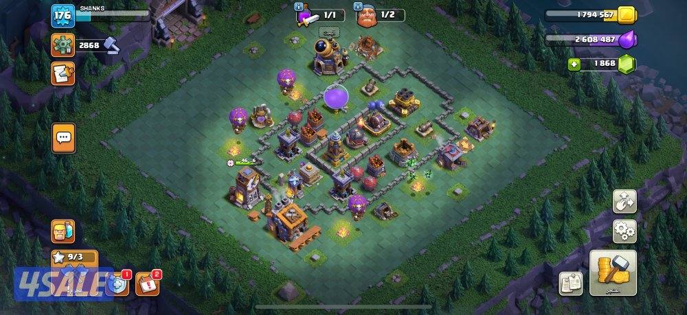 للبيع كلان وحساب كلاش اوف كلانس تاون هول 14 ماكس وكلان لفل 181