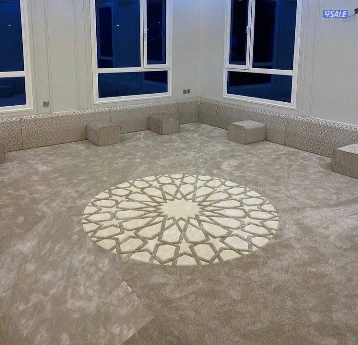 زوالي قص تركي مساند ضهر وتنجيد ونقشات حفر يدوي ورضيات باركية بلاستك 🇧9