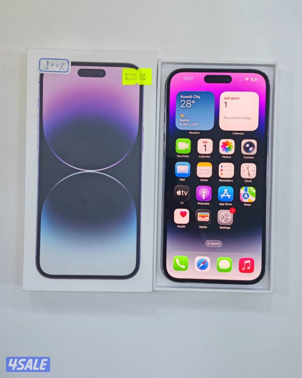 ايفون 14 برو ماكس بنفسجي iPhone 14 Pro Max 256GB Purple Battery 100%8