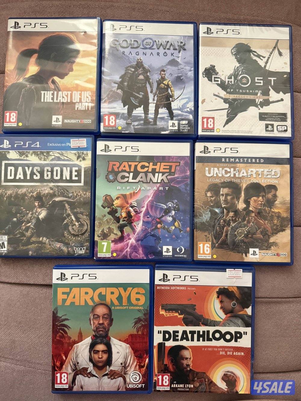 العاب ps5 جديد و مستعمل خفيف البيع لعدم الحاجة1