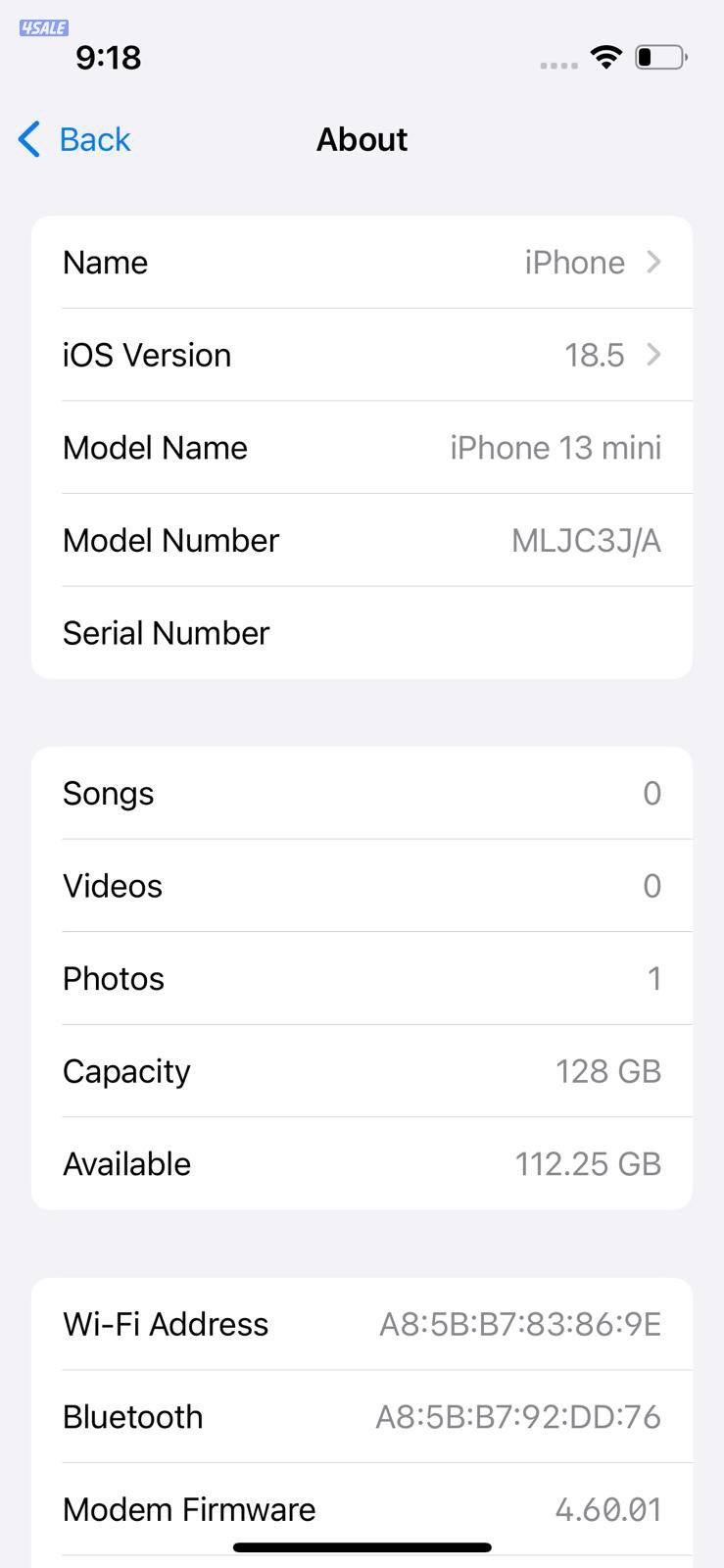 ايفون 13 ميني أسود iPhone 13 Mini 128GB Midnight Black8