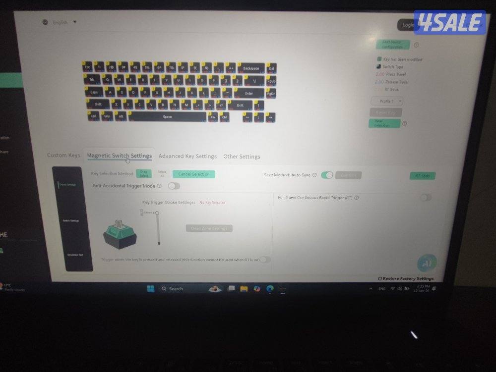 كيبورد attack shark x68 he ابيض مغناطيسي4