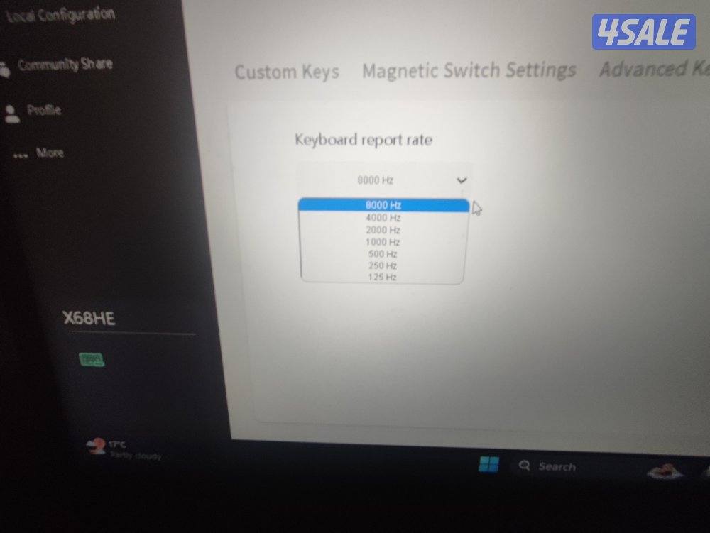 كيبورد attack shark x68 he ابيض مغناطيسي5